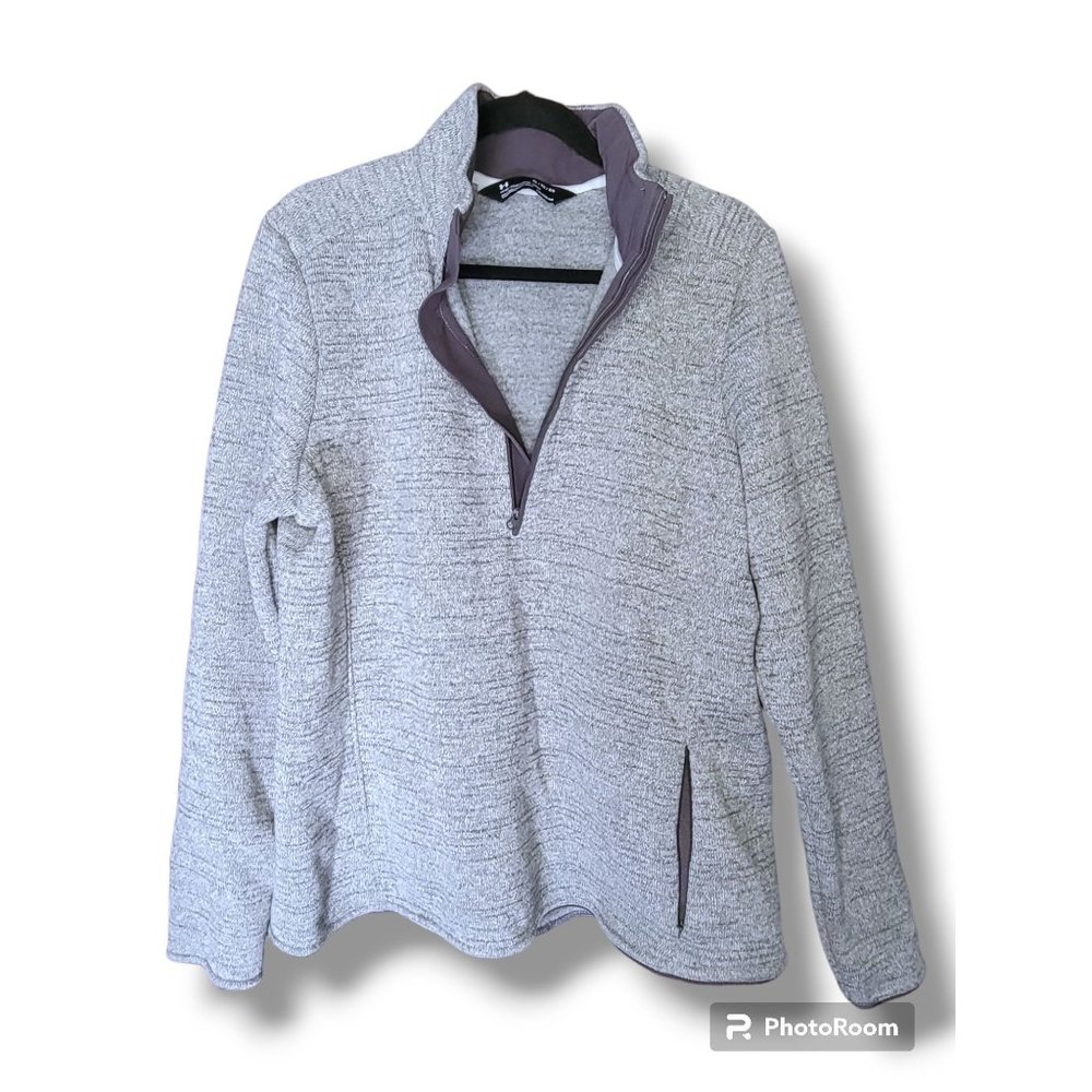 Under Armour Womens Wintersweet 1/2 Zip 2.0 Gray Fitted Sweater-Knit Fleece - XL